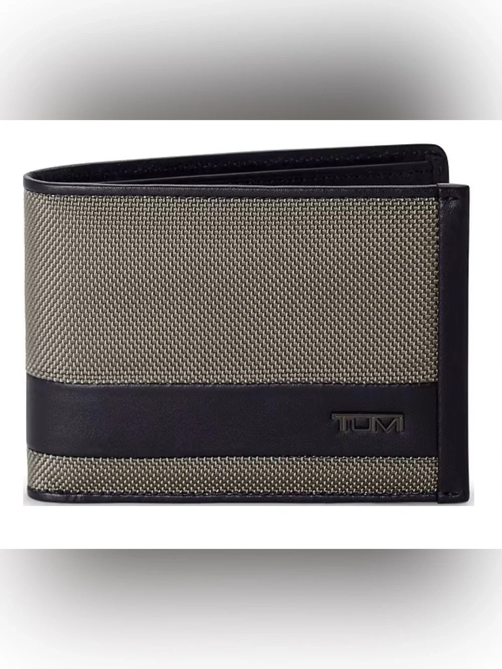 NEW Tumi ALPHA Ballistic Nylon 3.375” x 4.4” Double Billfold Wallet - GRAY ALLOY